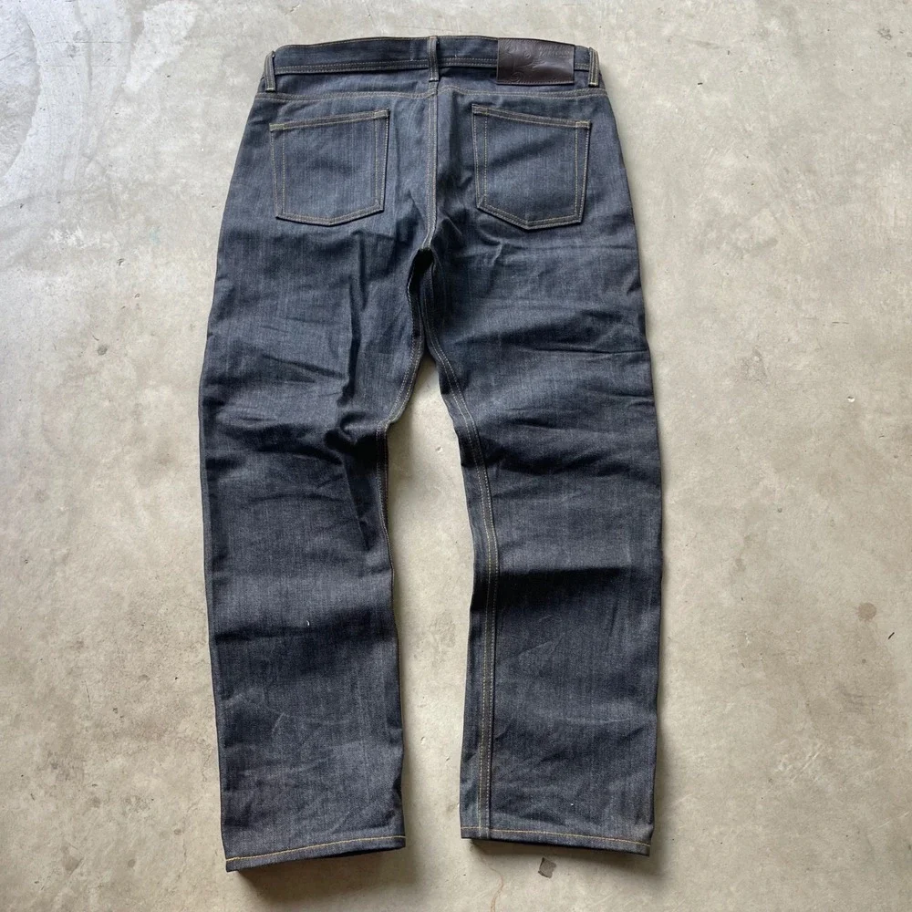 Naked & Famous Left Hand Twill Selvedge Raw Denim Jeans Indigo Mens 34 x 30